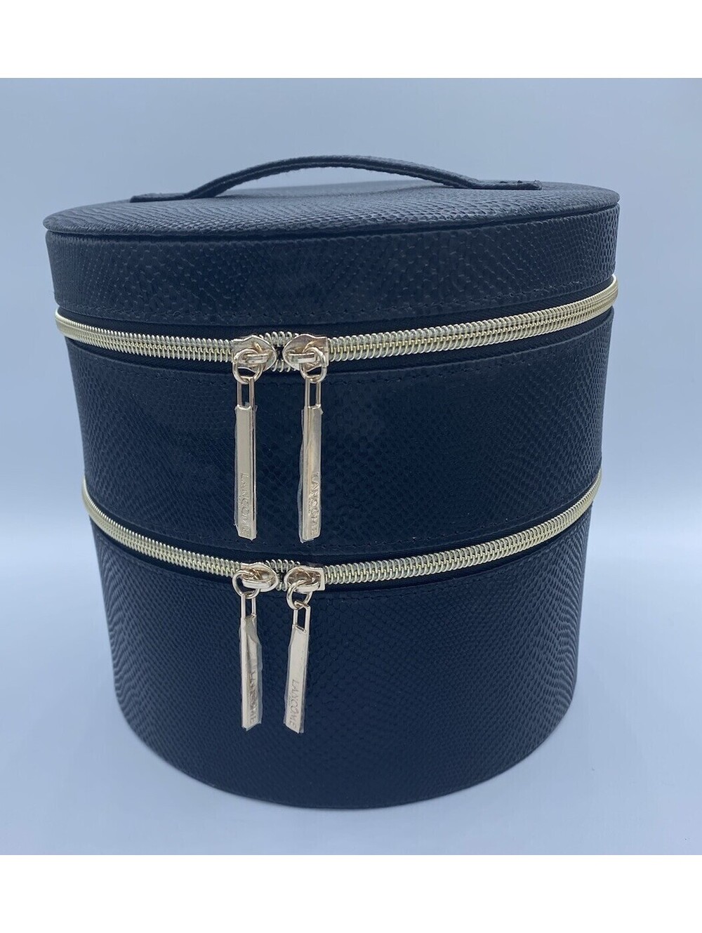 Lancome Black Round Two Tiered Make Up Cosmetic Organizer